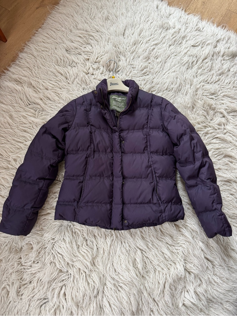 Eddie Bauer Quilted Down Puffer Jacket in Deep Purple